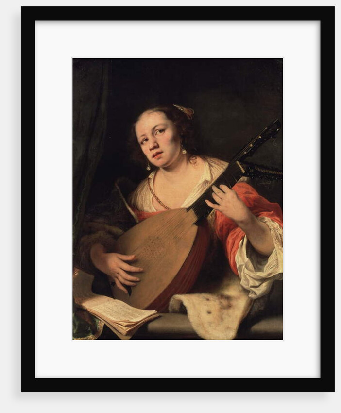 A Lady Playing the Lute, 1654 by Ferdinand Bol