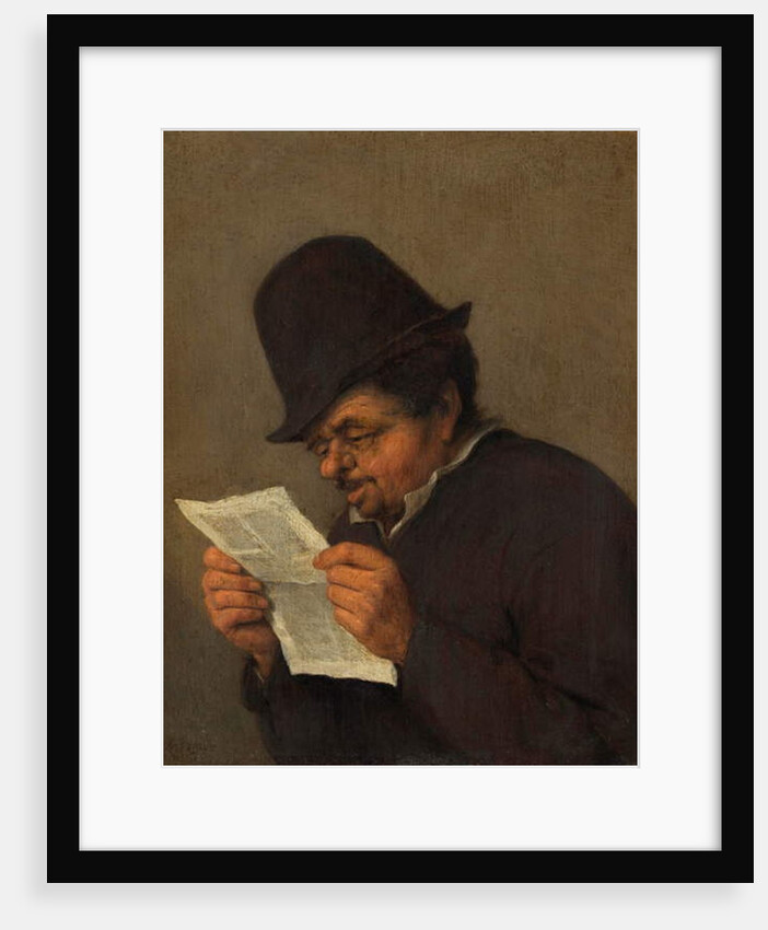 Old Peasant Reading a Paper, c.1647 by Adriaen Jansz. van Ostade