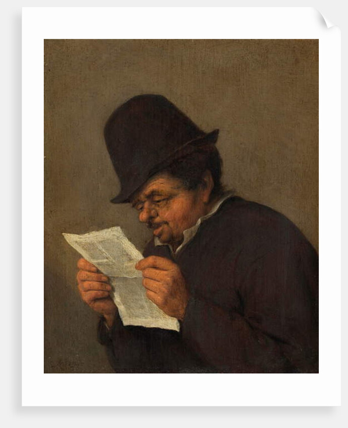 Old Peasant Reading a Paper, c.1647 by Adriaen Jansz. van Ostade