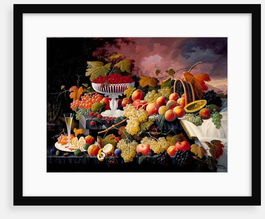 Fruit Still Life in a Landscape, c.1862-72 by Severin Roesen