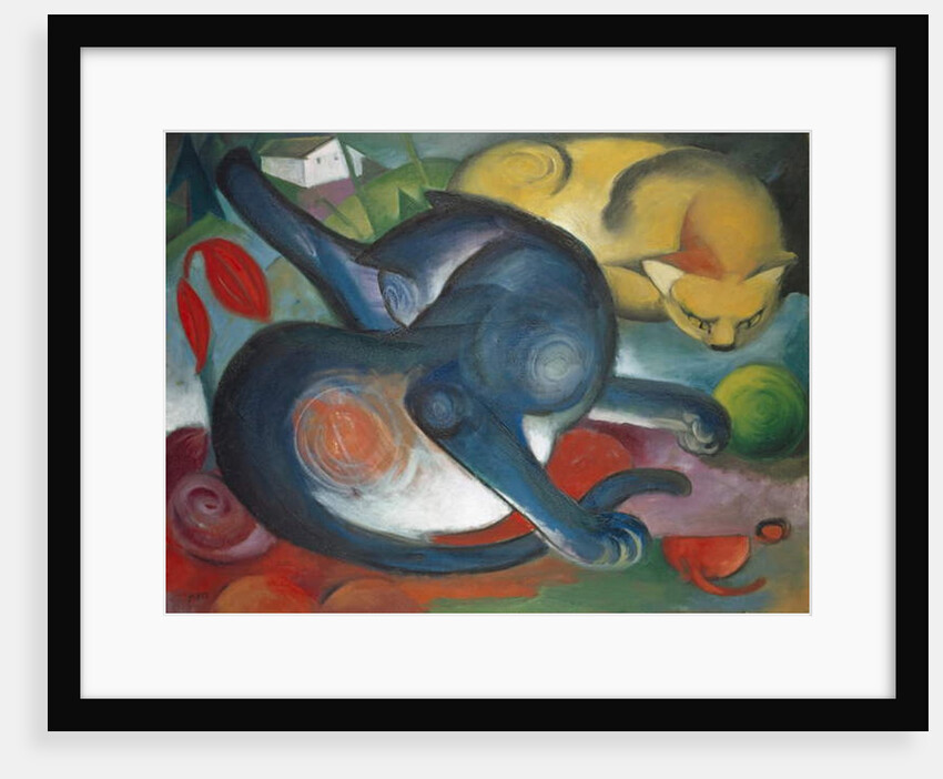 Two Cats, Blue and Yellow, 1912 by Franz Marc
