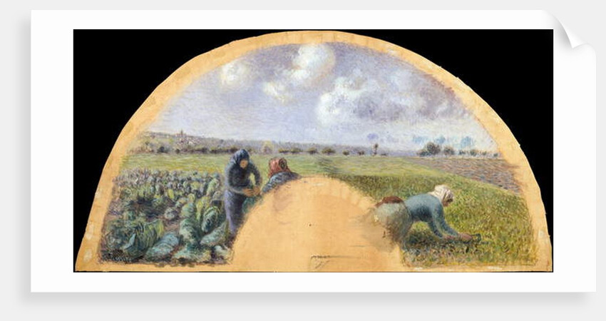 Fan Mount: The Cabbage Gatherers, c.1878-79 by Camille Pissarro