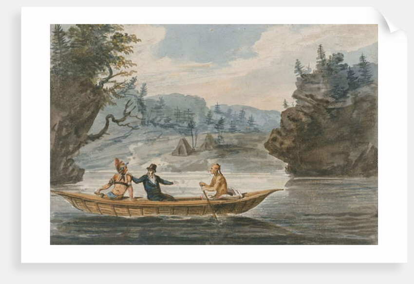 Two Indians and a White Man in a Canoe, 1811-13 by Pavel Petrovich Svinin