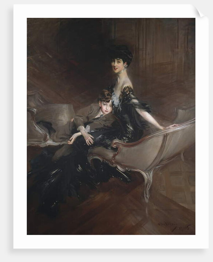 Consuelo Vanderbilt, Duchess of Marlborough, and Her Son, Lord Ivor Spencer-Churchill, 1906 by Giovanni Boldini