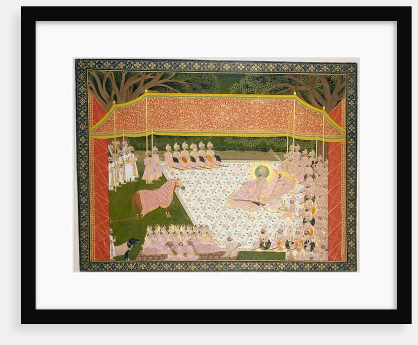 Maharana Sarup Singh Inspects a Prize Stallion, 1845-46 by Indian School