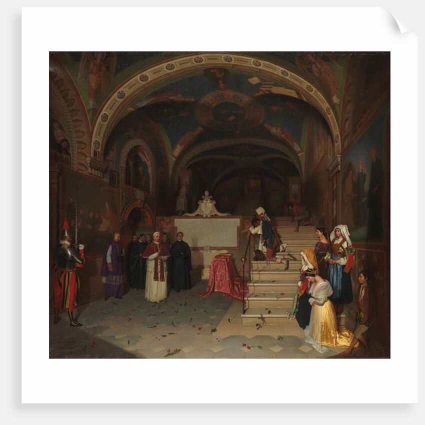 Pope Gregory XVI Visiting the Church of San Benedetto at Subiaco, 1843 by Jean-Francois Montessuy