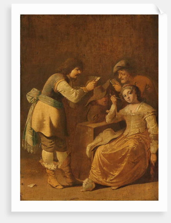 Card players with woman smoking a pipe, 1630-47 by Pieter Jansz. Quast