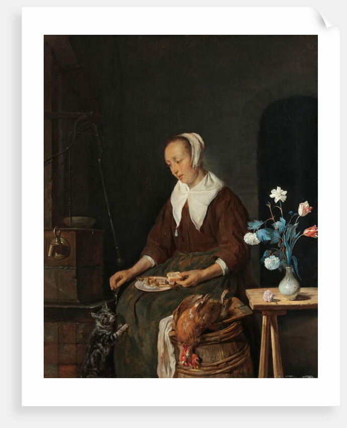 Woman Eating, Known as ‘The Cat’s Breakfast’, c.1661-64 by Gabriel Metsu