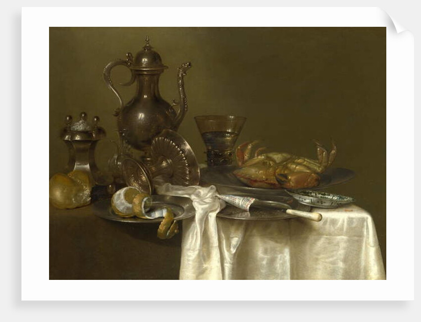 Still Life: Pewter and Silver Vessels and a Crab, c.1633-37 by Willem Claesz. Heda