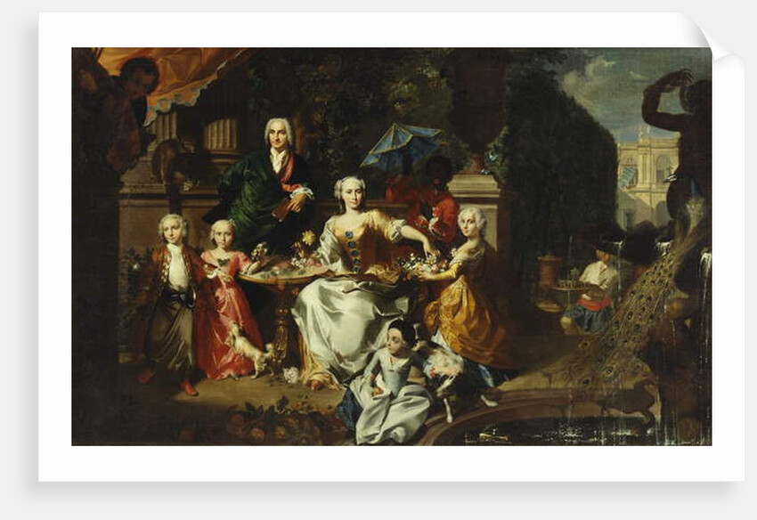 A Family Group on a Terrace in the Grounds of a Villa, possibly George Jackson and his family, 1737 by Carl Marcus Tuscher