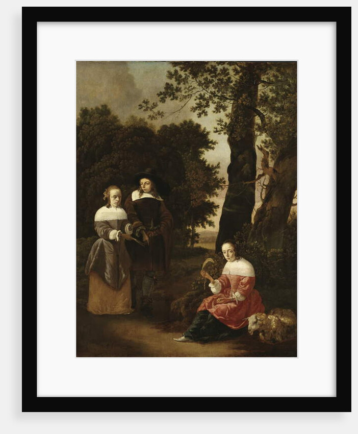 A Couple and a Shepherdess in a Landscape, 1661 by Hendrik van der Burgh