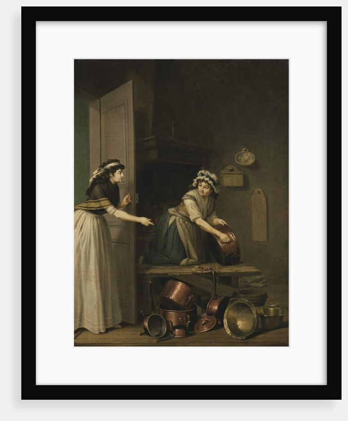 A Woman Polishing Copper Pans by Pehr Hillestrom