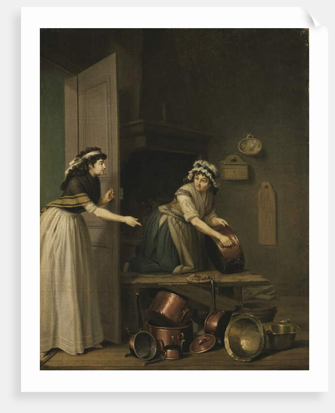 A Woman Polishing Copper Pans by Pehr Hillestrom