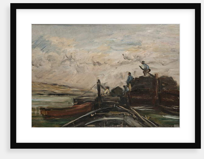 Barges on a River, c.1865 by Charles Francois Daubigny