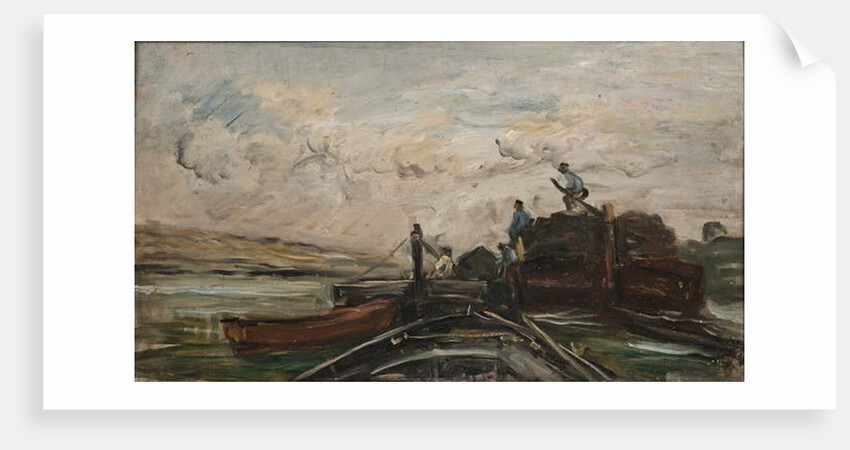 Barges on a River, c.1865 by Charles Francois Daubigny