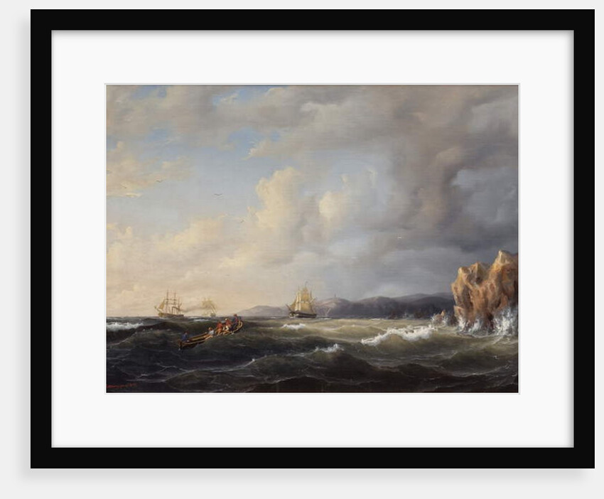 Bark Beating to Windward at Kullaberg, 1849 by Marcus Larson