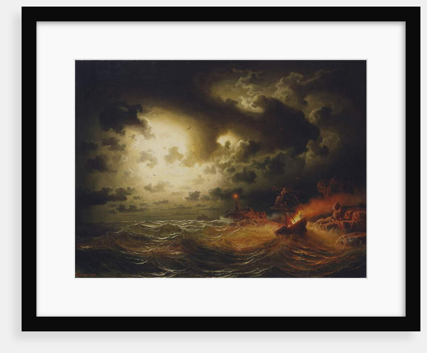 Burning Steamer, 1858 by Marcus Larson