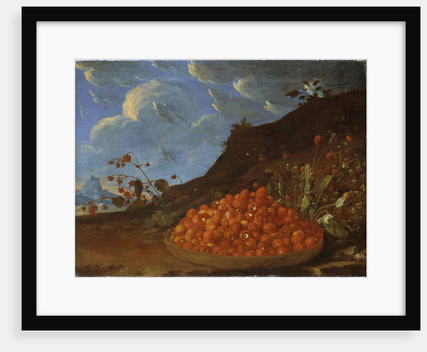 Basket of Wild Strawberries in a Landscape, c.1770 by Luis Menendez or Melendez