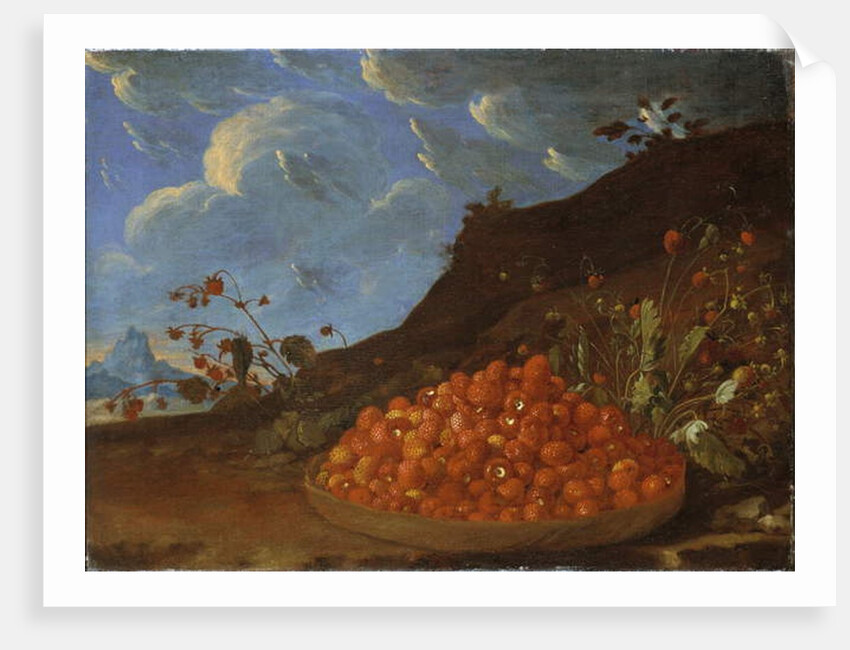 Basket of Wild Strawberries in a Landscape, c.1770 by Luis Menendez or Melendez