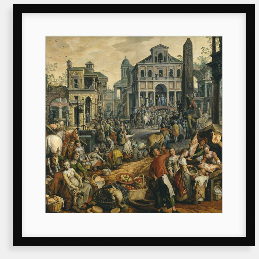 Market Scene with Ecce Homo, 1565 by Joachim Beuckelaer or Bueckelaer