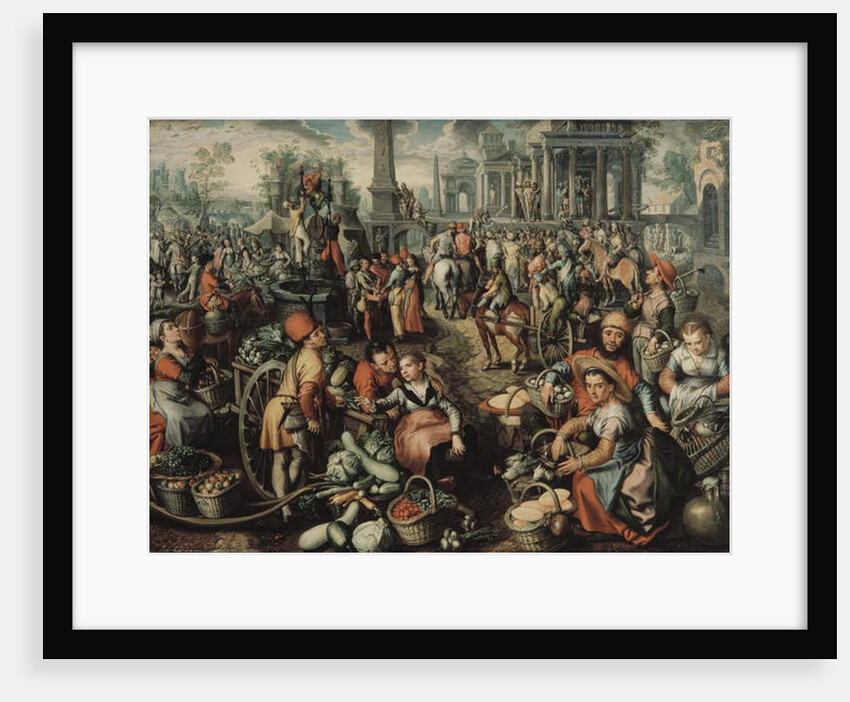 Market Scene: Ecce Homo, the Flagellation and the Carrying of the Cross, 1561 by Joachim Beuckelaer or Bueckelaer