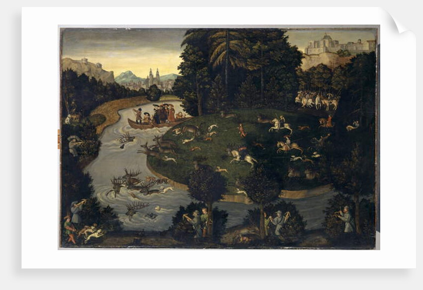 Deer Hunt of Frederick The Wise with the Emperor Maximilian I, c.1600 by Lucas the Elder (after) Cranach