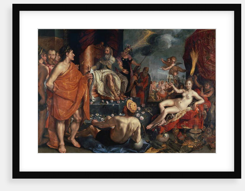 Hermes presenting Pandora to King Epimetheus, 1611 by Hendrik Goltzius