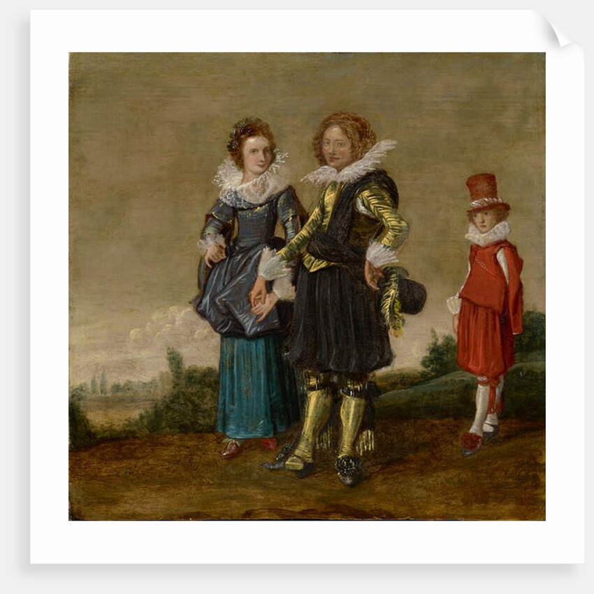 Young Couple Walking with a Page by Dirck Hals