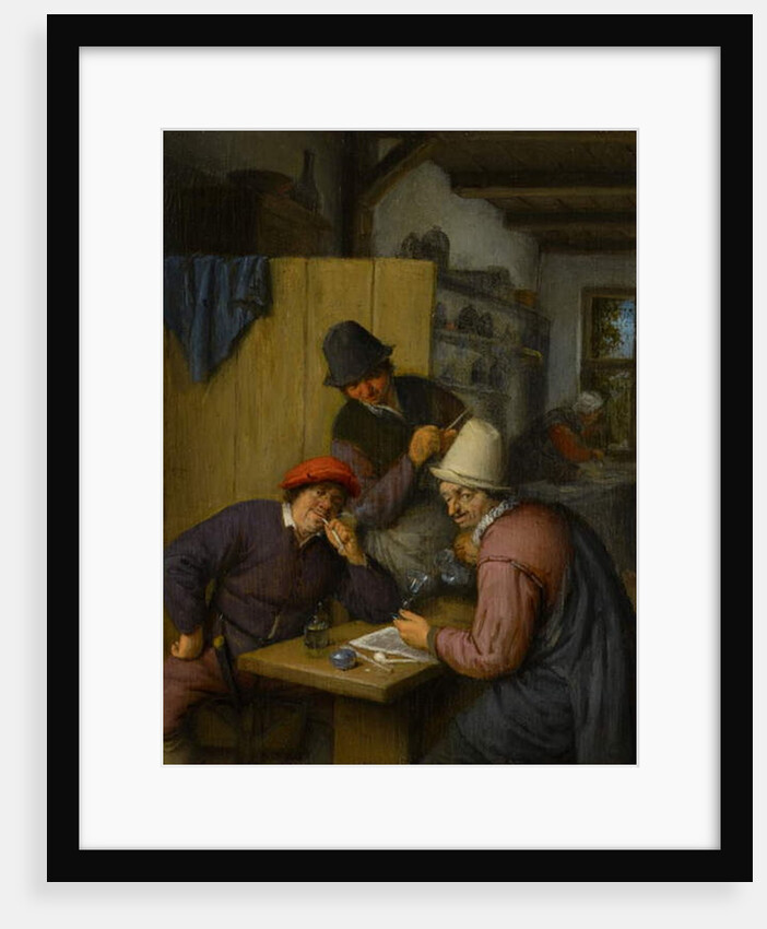 Three Drinking and Smoking Farmers in a Tavern, 1666-67 by Adriaen Jansz. van Ostade
