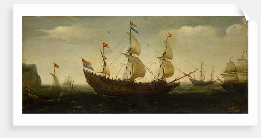 Dutch Three-Masted and Other Ships Offshore by Hendrick Cornelisz Vroom