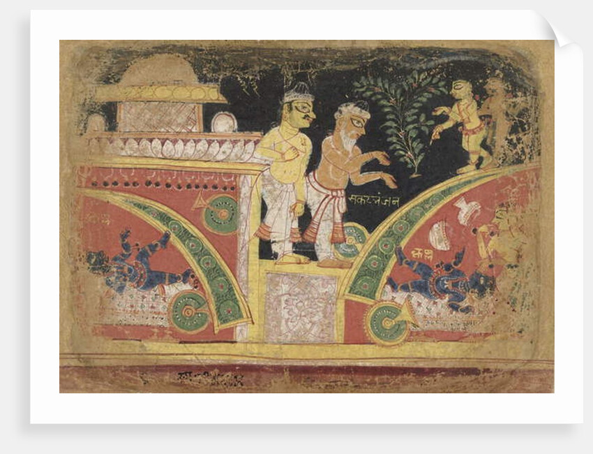 Krishna Overturning the Cart, anonymous, c. 1520-30 by Anonymous Anonymous