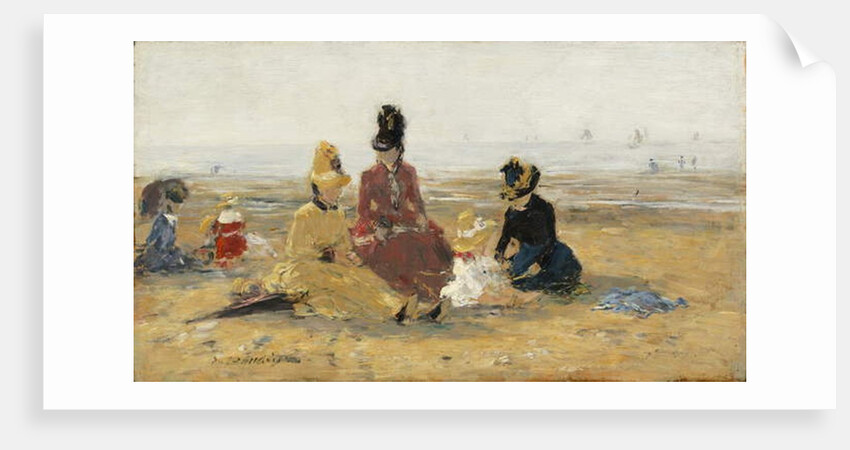 On the Beach, Trouville, 1887 by Eugene Louis Boudin
