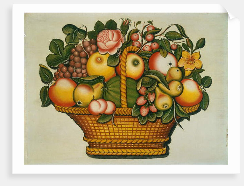 Basket of Fruit with Flowers, c.1830 by American School