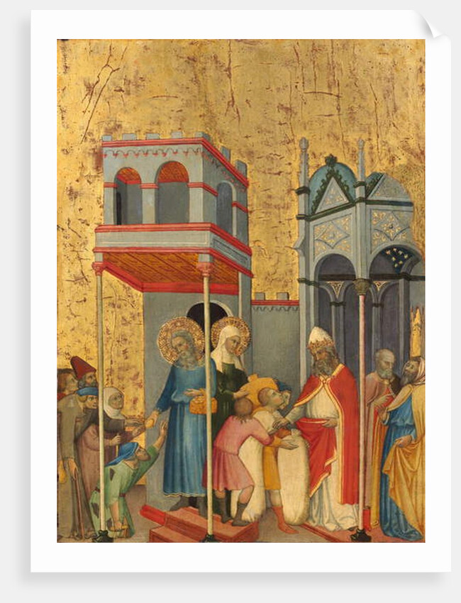Joachim and Anna giving food to the Poor and offerings to the Temple, c.1400-5 by Andrea di Bartolo