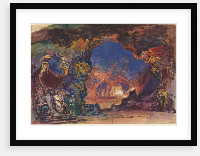 Underworld Scene with a Man and Woman Enthroned and Death Standing Guard by Robert Caney