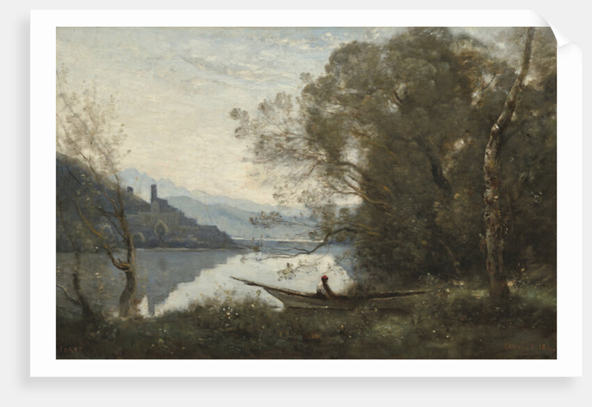 The Moored Boatman: Souvenir of an Italian Lake, 1861 by Jean Baptiste Camille Corot
