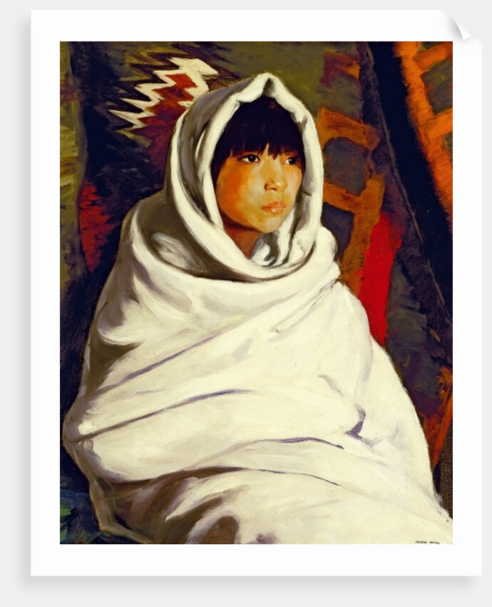 Indian Girl in a White Blanket, 1917 by Robert Cozad Henri