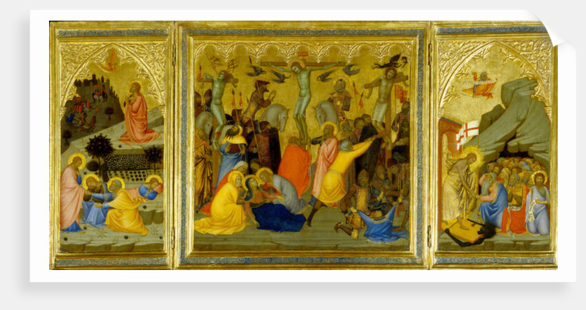 A Triptych: Agony in the Garden, The Crucifixion, and the Raising the Patriarchs and Prophets from the Dead by Andrea Vanni