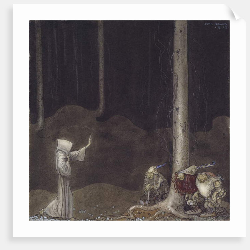 Brother St. Martin and the Three Trolls, 1913 by John Bauer