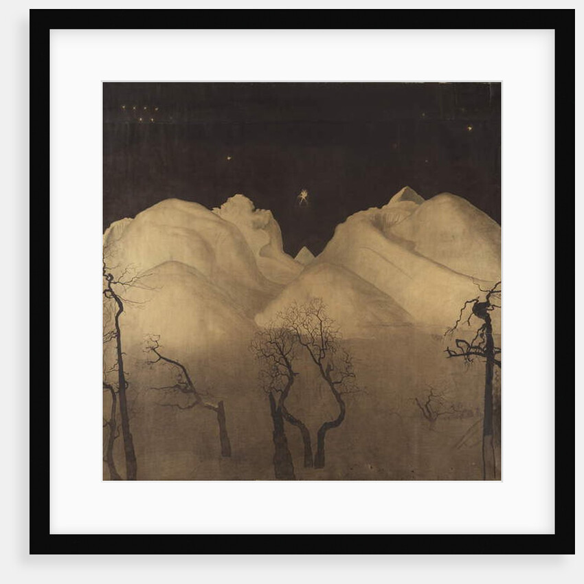 Winter Night in the Mountains. study, 1902-2 by Harald Oscar Sohlberg