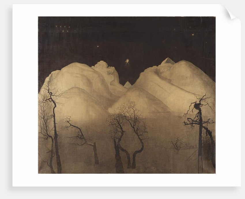 Winter Night in the Mountains. study, 1902-2 by Harald Oscar Sohlberg