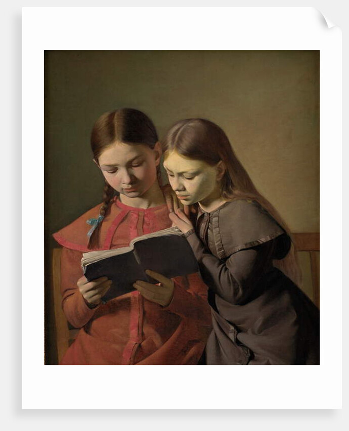 The Artist's Sisters Signe and Henriette Reading a Book, 1826 by Constantin Hansen