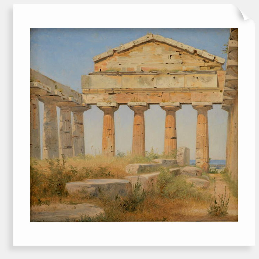 The Temple of Athena in Paestum, 1838 by Constantin Hansen