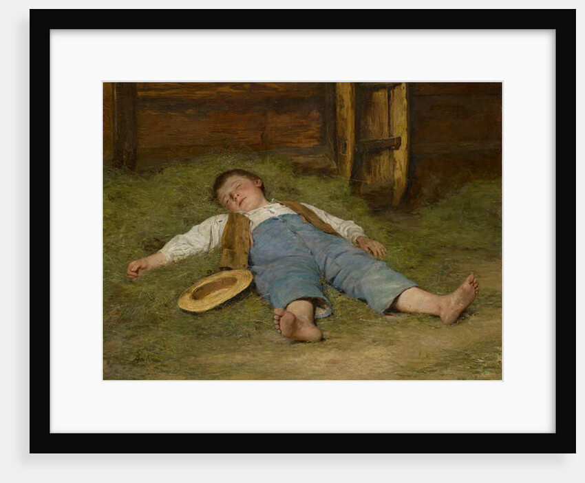 Boy Asleep in the Hay, 1891-97 by Albert Anker