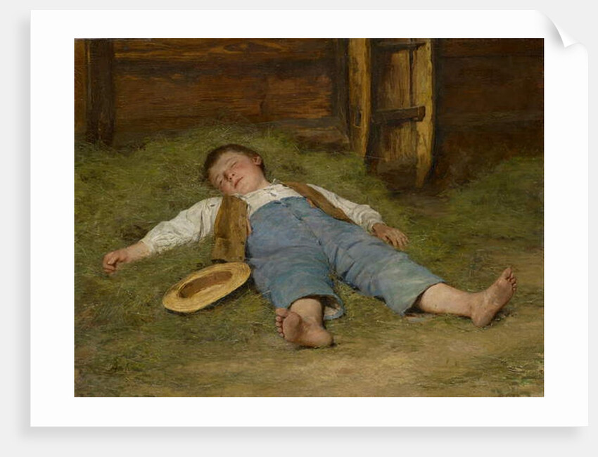 Boy Asleep in the Hay, 1891-97 by Albert Anker