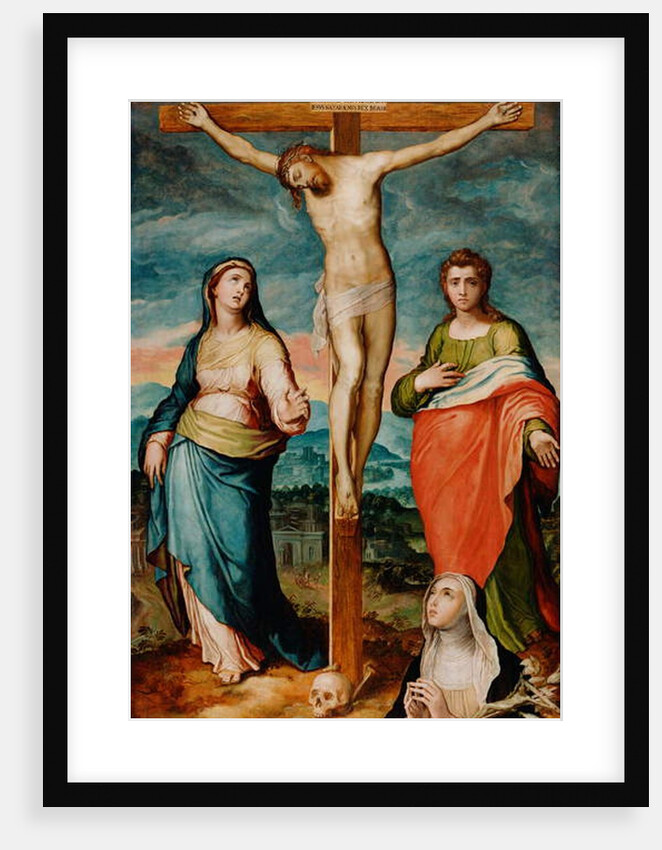 Christ on the Cross with Saints Mary, John the Evangelist and Catherine of Siena, c.1570 by Marco dal Pino