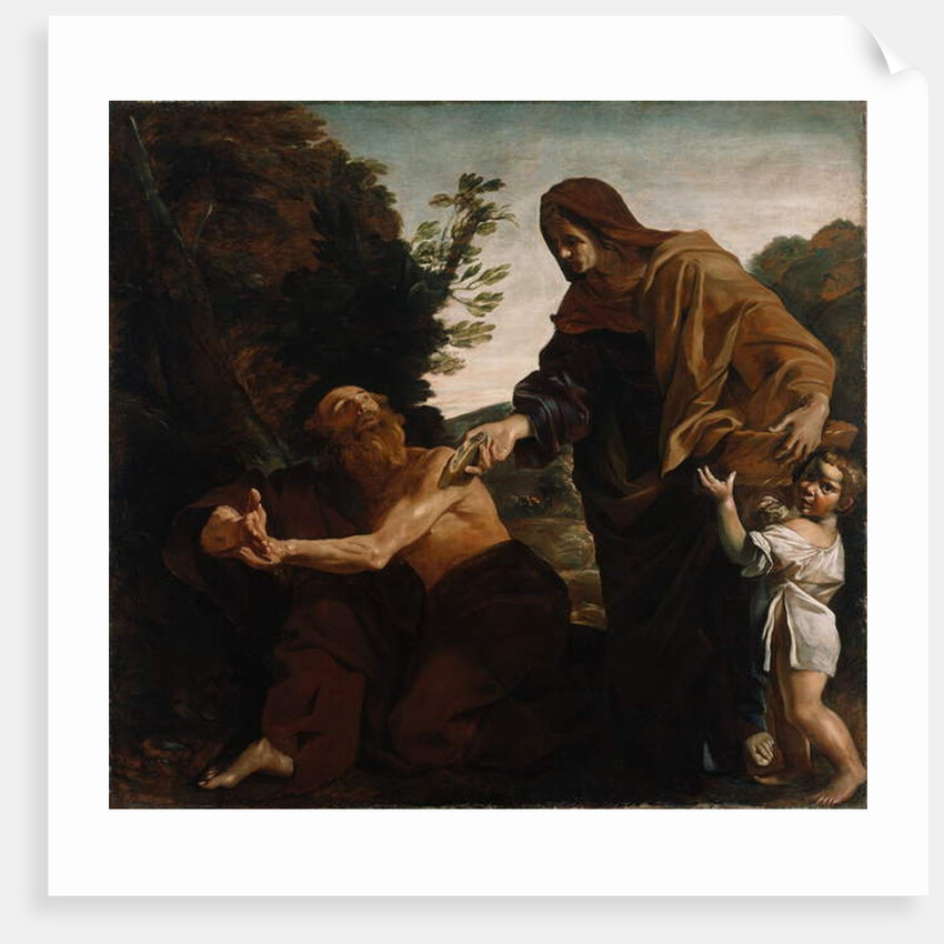 Elijah Receiving Bread from the widow of Zarepath, 1621-24 by Giovanni Lanfranco
