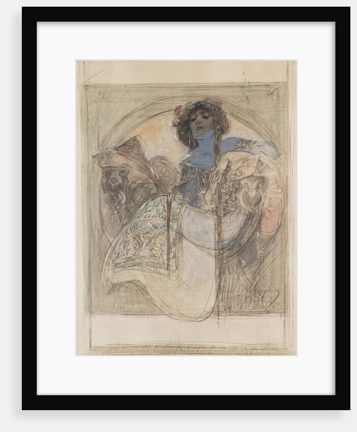 Seated Woman – study for a poster, 1897 by Alphonse Marie Mucha