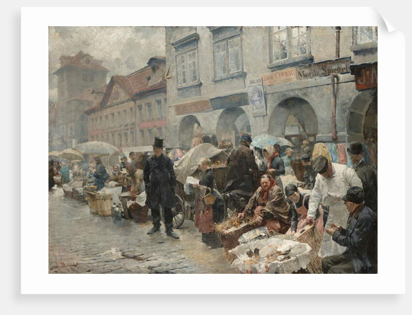 The Egg Market in Prague, 1888 by Ludek or Ludwig Marold