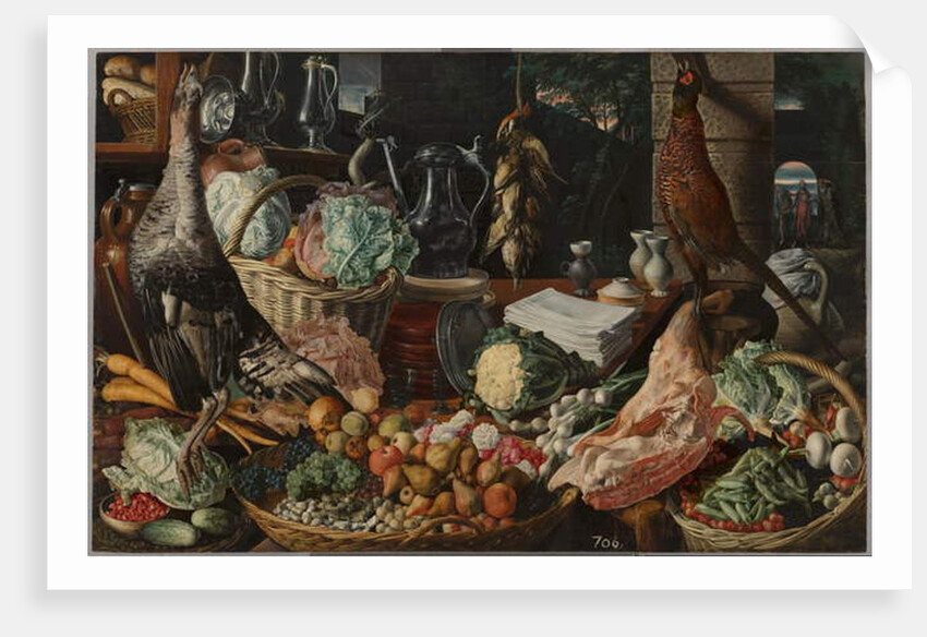 Kitchen Scene with Christ at Emmaus, c.1560-65 by Joachim Beuckelaer or Bueckelaer